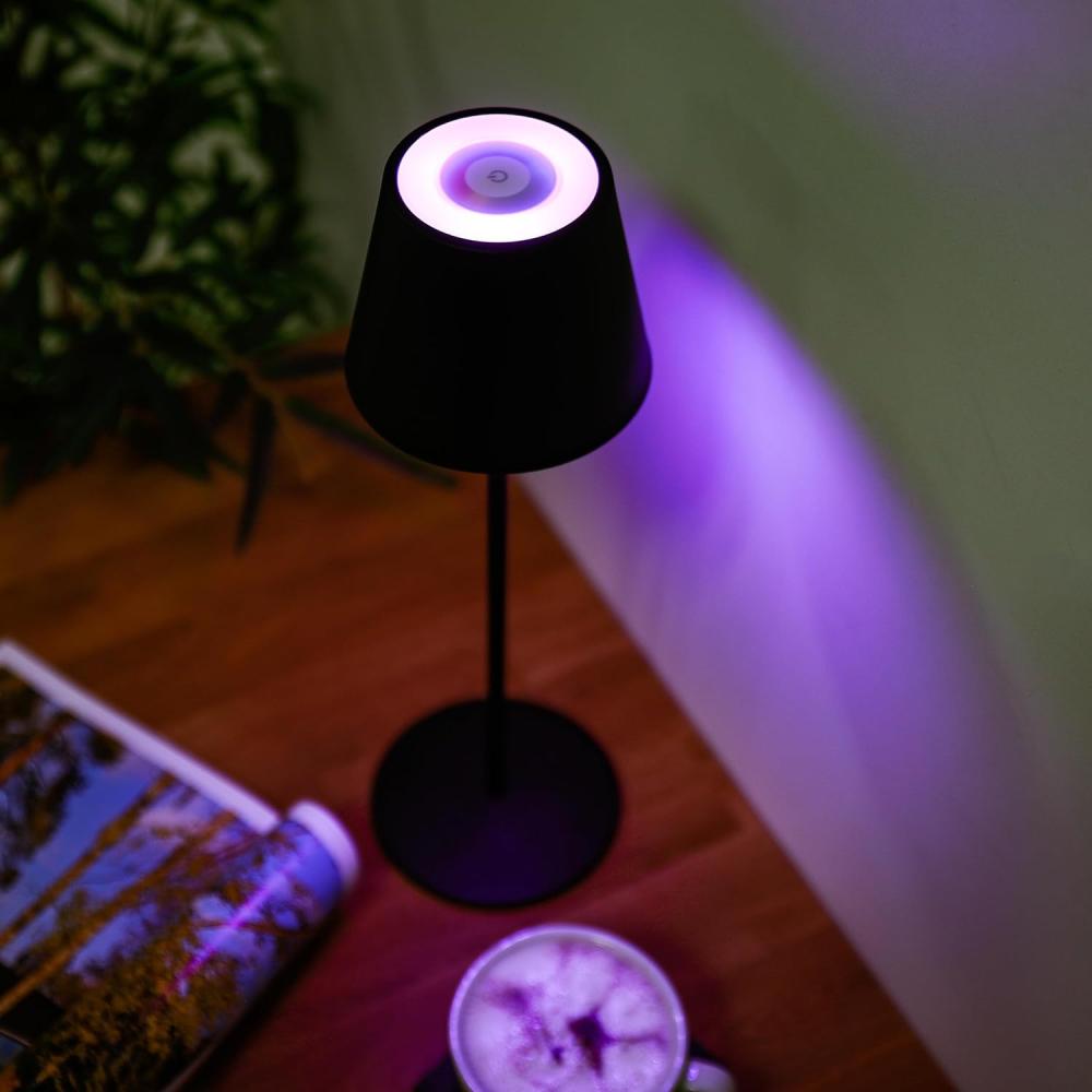 greemotion LED-Tischlampe, mit Farbwechsel, Kabellos, Touch, USB Tischleuchte mit Akku, Aufladbar, Station, IP44 Bild 1
