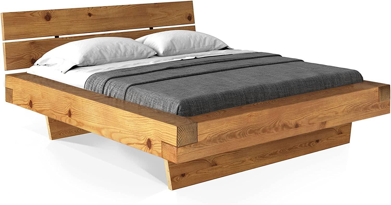 Möbel-Eins CURBY Balkenbett mit Kopfteil, Wangenfuß, Material Massivholz natur 160 x 220 cm Bild 1
