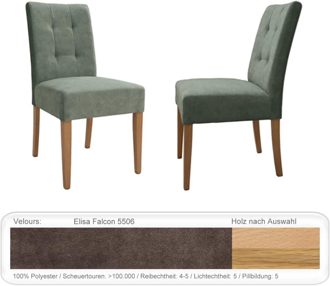 6x Stuhl Agnes 1 ohne Griff Varianten Polsterstuhl Massivholzstuhl Eiche natur lackiert, Elisa Falcon Bild 1