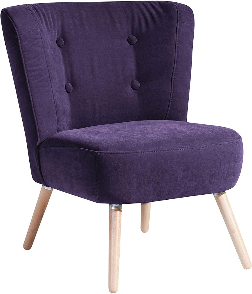 Neele Sessel Veloursstoff Violett Buche Natur Bild 1