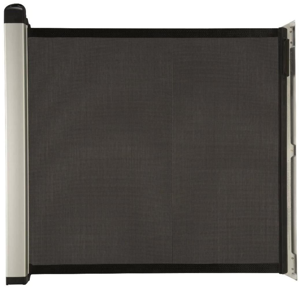 KiddyGuard Frontschutzgitter für Treppen, mit Aluminiumgehäuse, ausziehbar bis 120 cm, Schwarz Bild 1