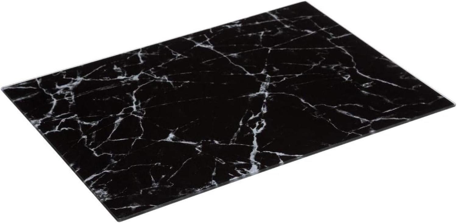 Schneidebrett aus Glas mit Marmor-Muster, schwarz, 30 x 40 cm Bild 1