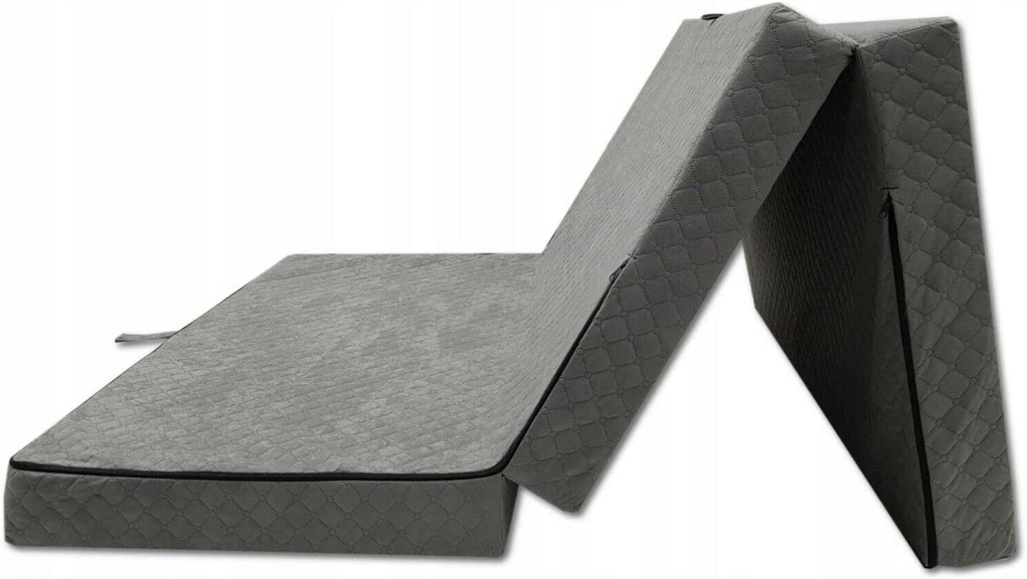 Odolplusz Premium Klappmatratze faltbar klappbar Gästematratze - Made IN EU - 200x120x10cm - als Matratze Gästebett einsetzbar (Grau) Bild 1