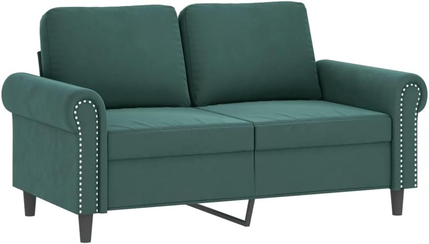 vidaXL 2-Sitzer-Sofa Dunkelgrün 120 cm Samt Bild 1