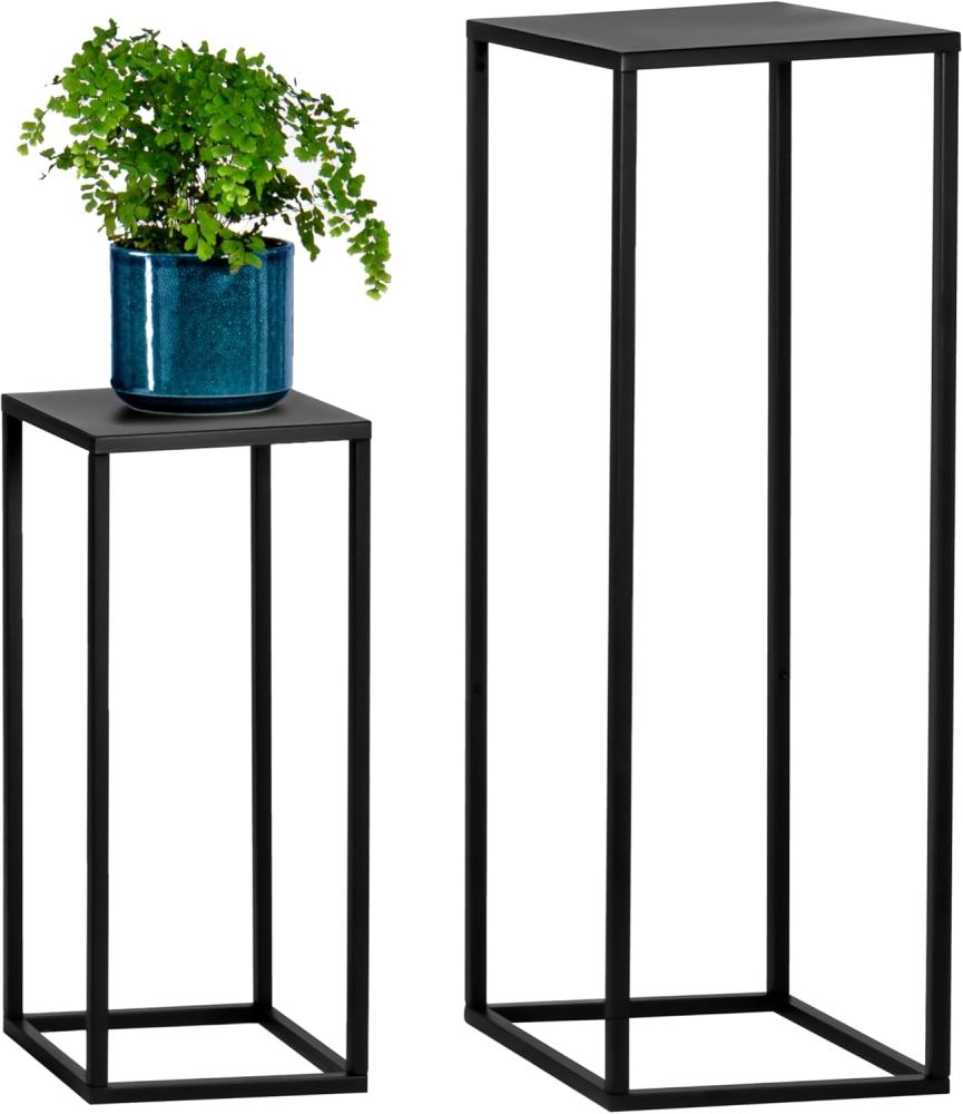 bremermann Blumenständer Blumenhocker 2er-Set, Metall-Blumensäule, schwarz Bild 1