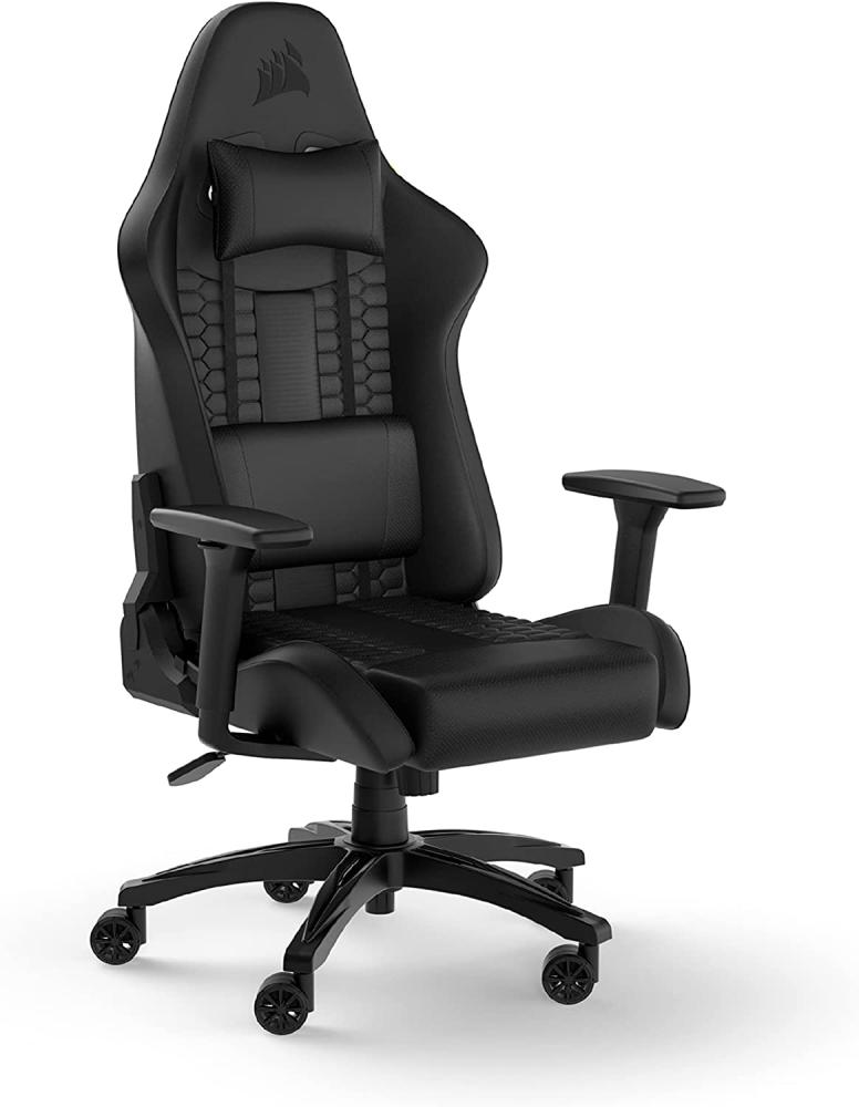 Corsair TC100 Relaxed-Kunstleder Gaming Chair, Faux Leather, Schwarz, One Size Bild 1