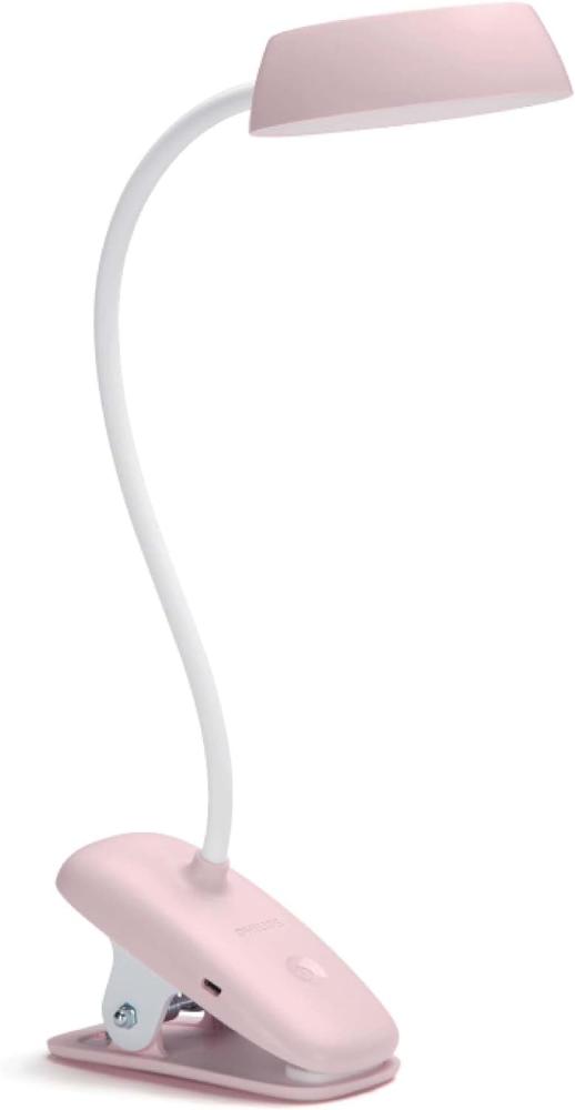 Philips LED-Tischleuchte Donutclip, 2,3W, flexibel formbar, kühlweißes Licht (4. 000K), dimbar, pink Bild 1