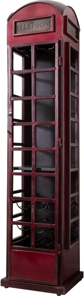 Barschrank Telefonzelle 40x175 cm Metall Rot Bild 1