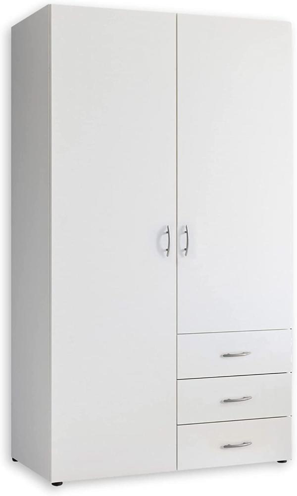 HARRY Kleiderschrank Weiß - Vielseitiger Drehtürenschrank 2-türig für Ihr Schlafzimmer - 101 x 176 x 51 cm (B/H/T) Bild 1