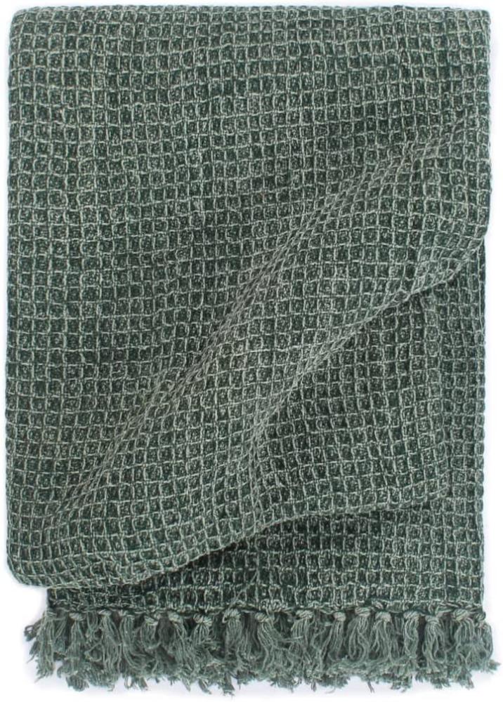 Überwurf Baumwolle 125x150 cm Dunkelgrün Bild 1