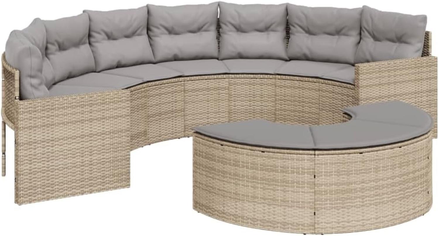 2-tlg. Garten-Sofagarnitur Halbrund Beige Poly-Rattan 3262063 Bild 1