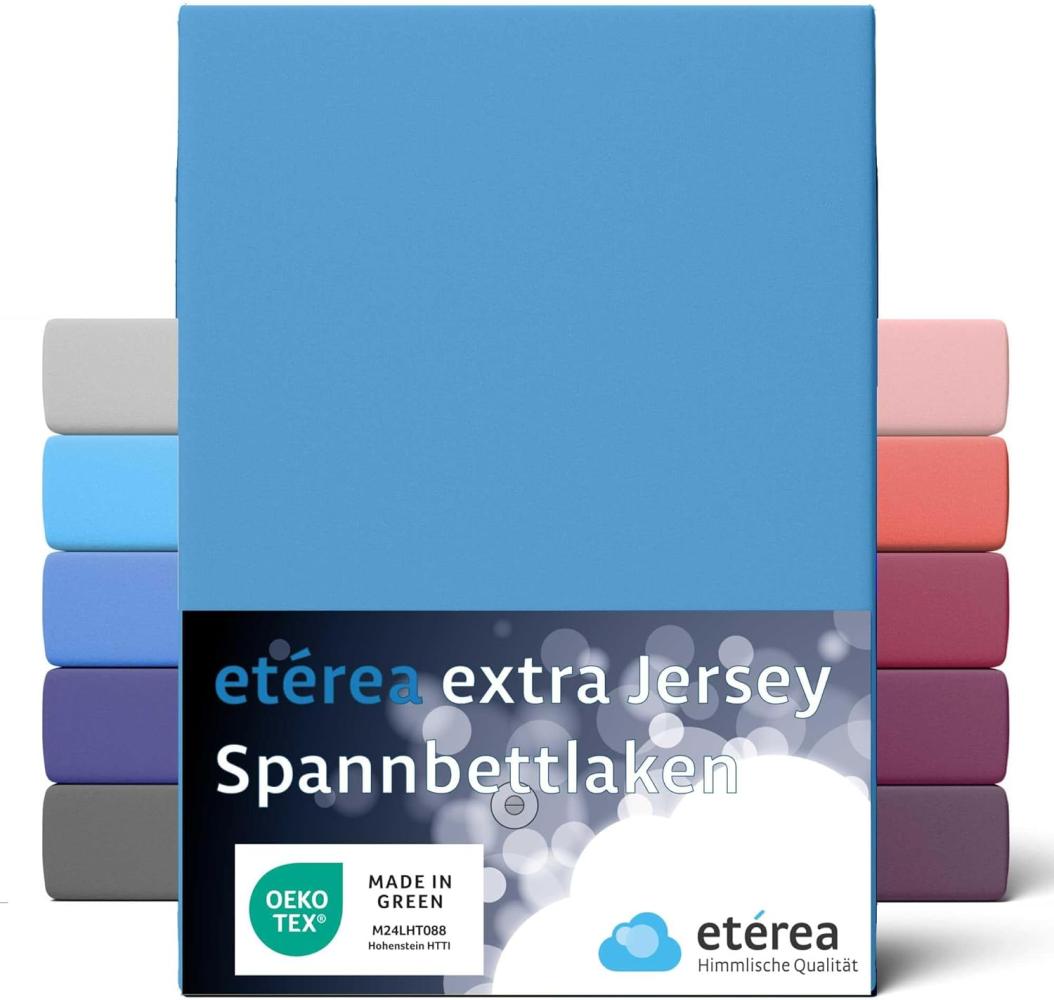 etérea Extra Jersey Spannbettlaken Hellblau 180x200 - 200x220 cm Bild 1