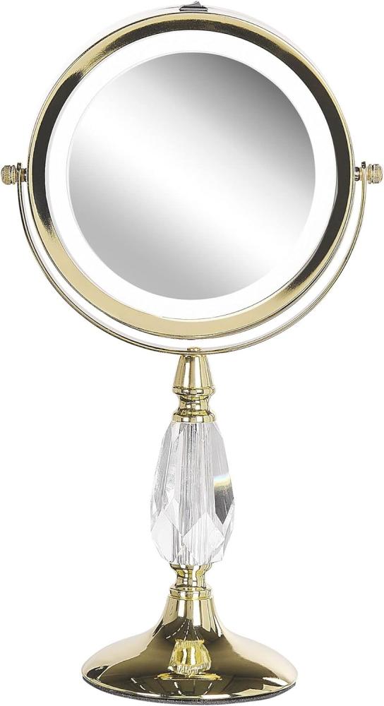 Kosmetikspiegel gold mit LED-Beleuchtung ø 18 cm MAURY Bild 1