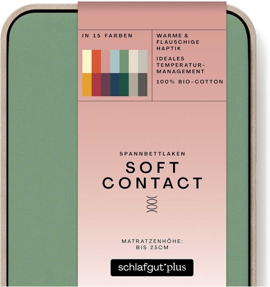 Schlafgut Jersey Spannbetttuch Soft Contact | 90x190 - 100x200 cm | green-mid Bild 1