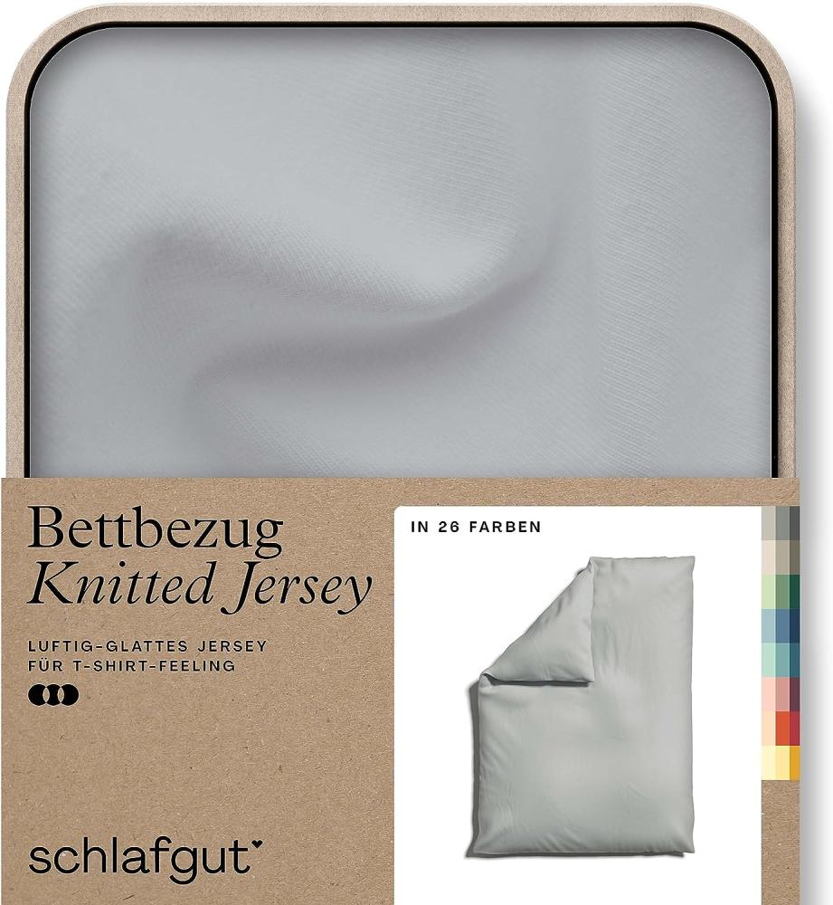 Schlafgut Knitted Jersey Bettwäsche | Bettbezug einzeln 135x200 -140x200 cm | grey-light Bild 1