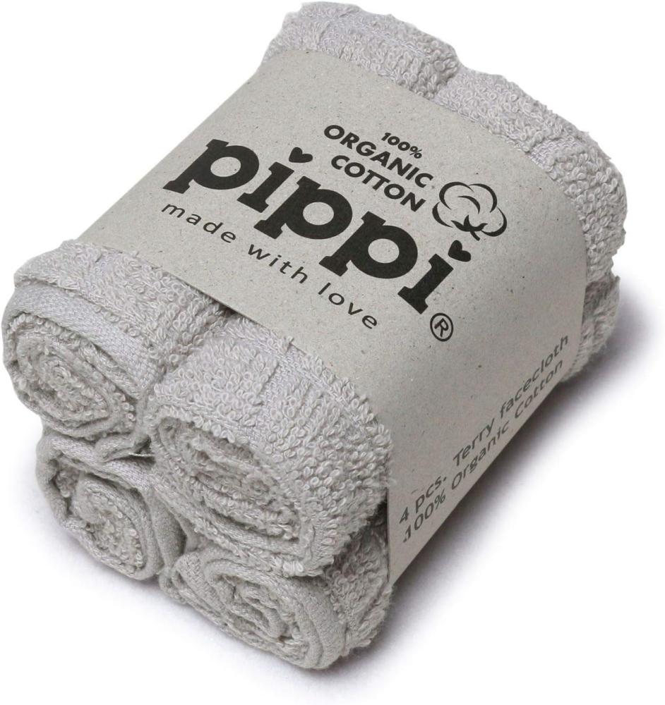 Pippi Baby Waschtücher 4er Pack aus Frottee (hellgrau) Bild 1
