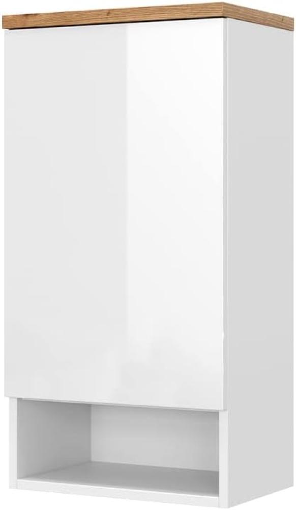 Vicco Hängeschrank Badschrank Badezimmermöbel Eden Weiß Artisan modern 40x60 cm Badezimmer Schrank Badmöbel hängend 1 Tür 4 Fächer Hochglanz Bild 1