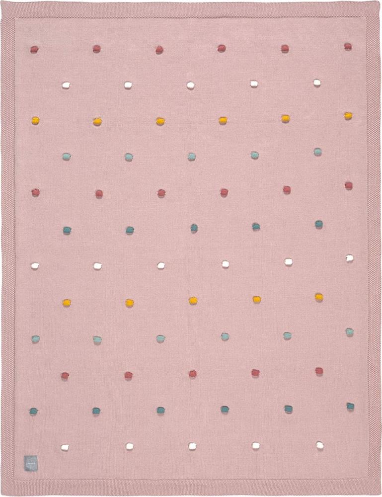 Lässig Babydecke - Knitted Blanket GOTS Dots Dusky Pink Bild 1