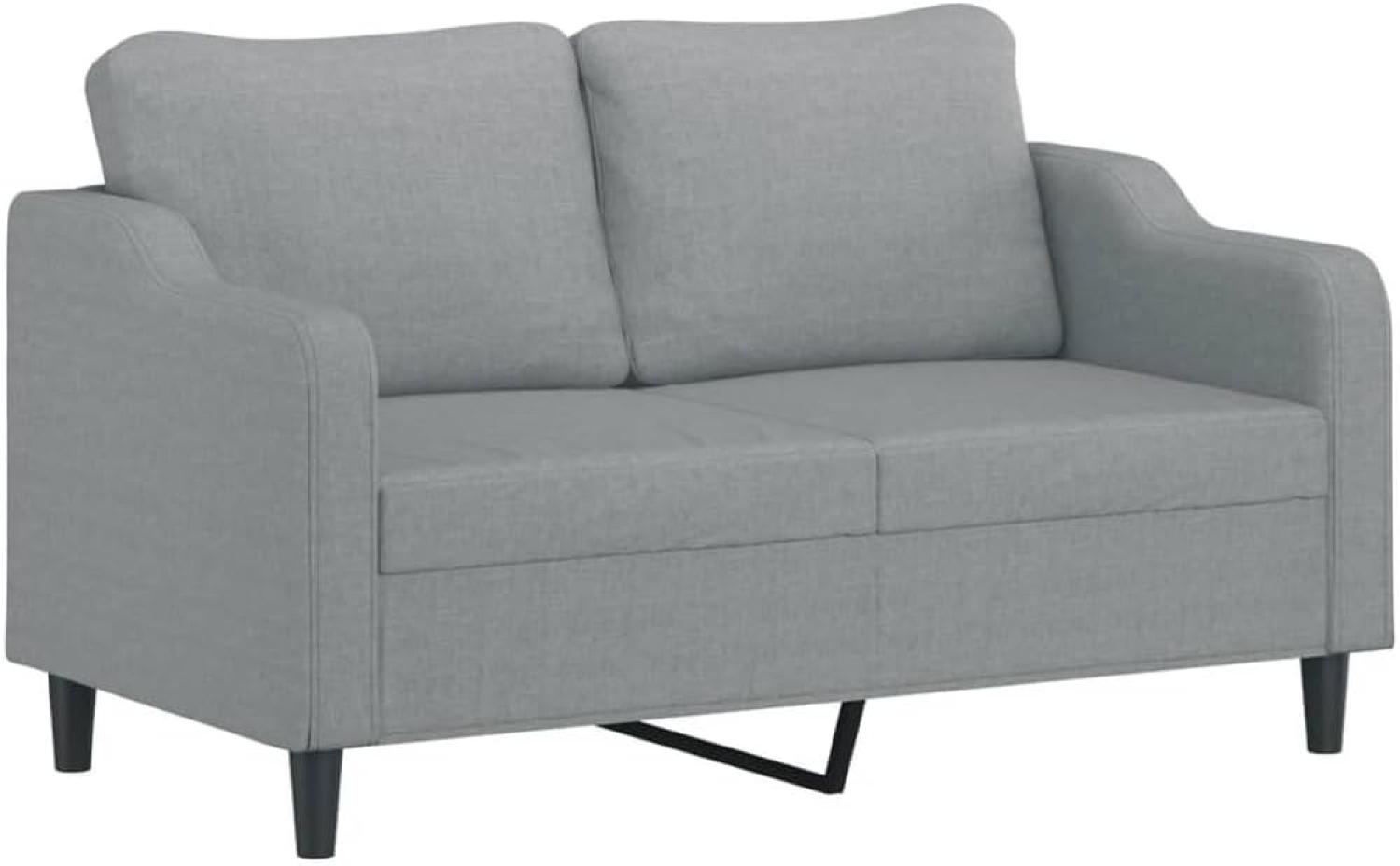 vidaXL 2-Sitzer-Sofa Hellgrau 140 cm Stoff Bild 1