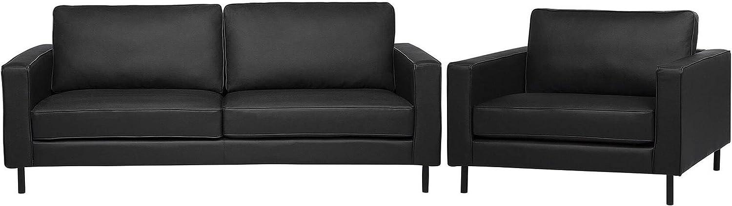 Sofa Set Leder schwarz 4-Sitzer SAVALEN Bild 1