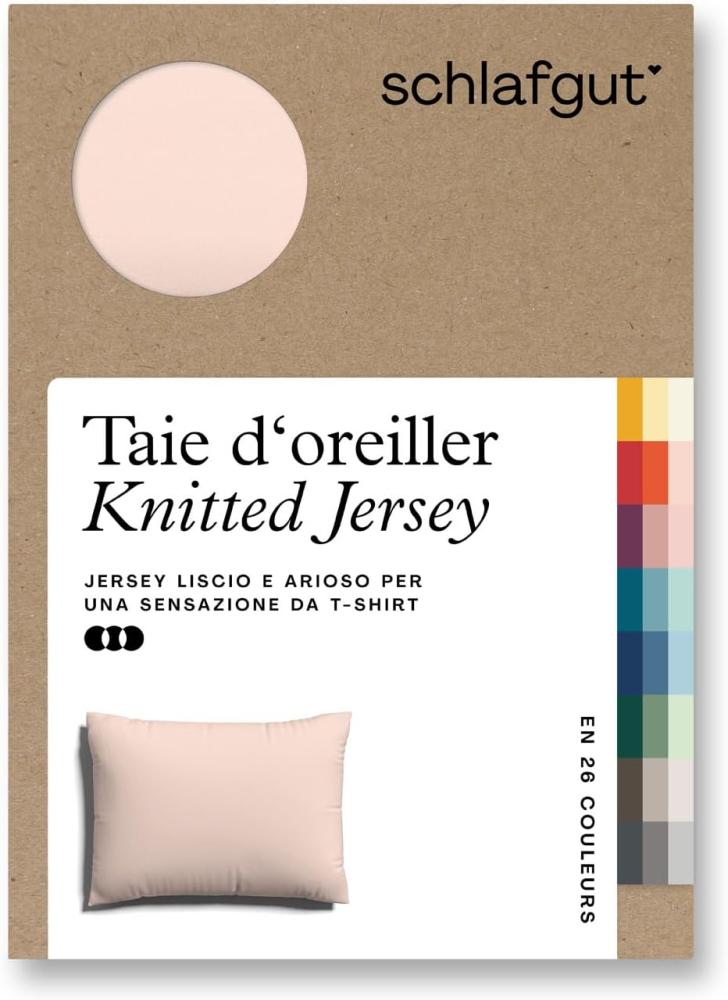 Schlafgut Knitted Jersey Bettwäsche | Kissenbezug einzeln 70x90 cm | red-light Bild 1