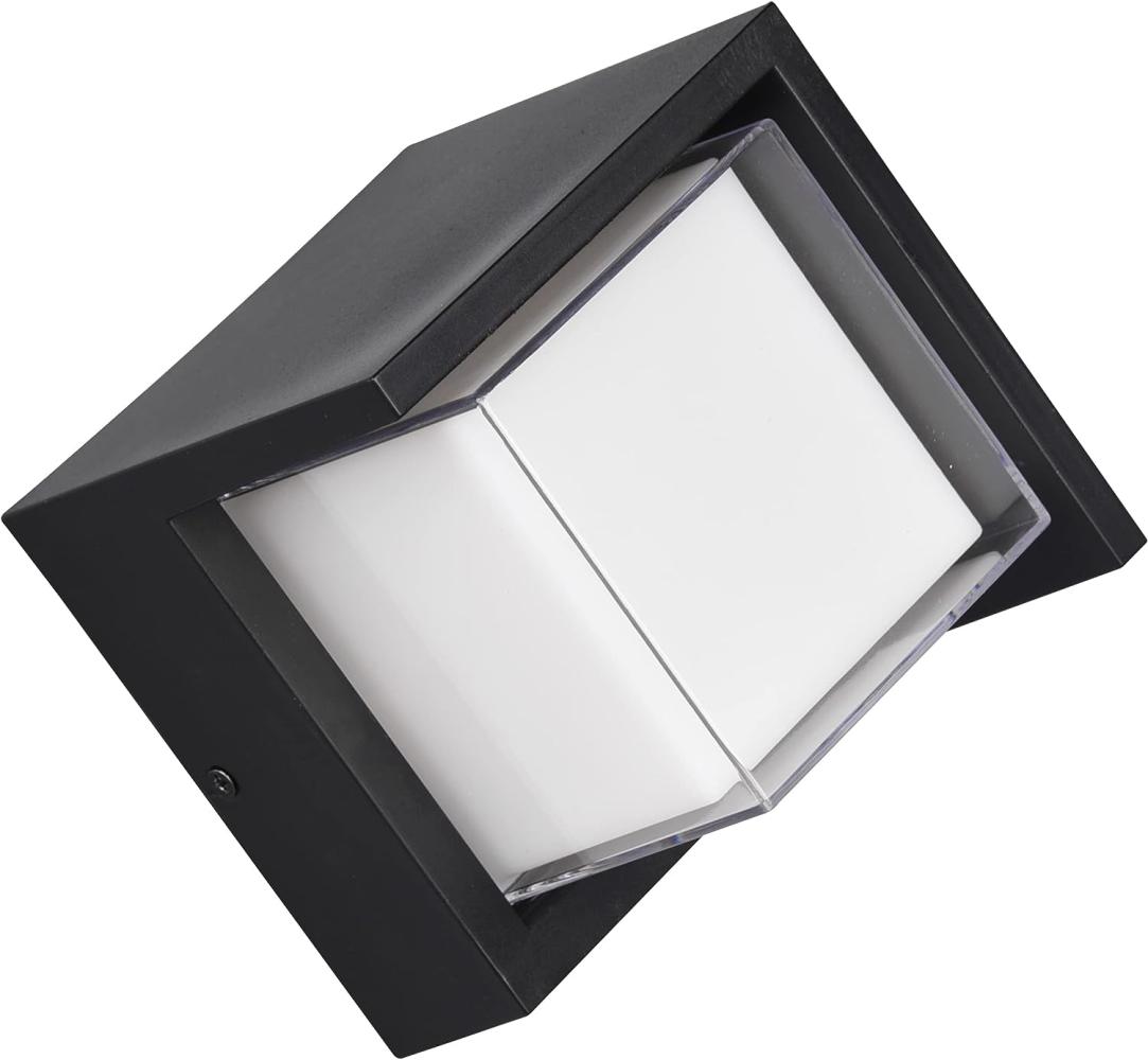 LED Außenwandleuchte PUNO Schwarz Fassadenbeleuchtung Würfel eckig 15x15cm Bild 1