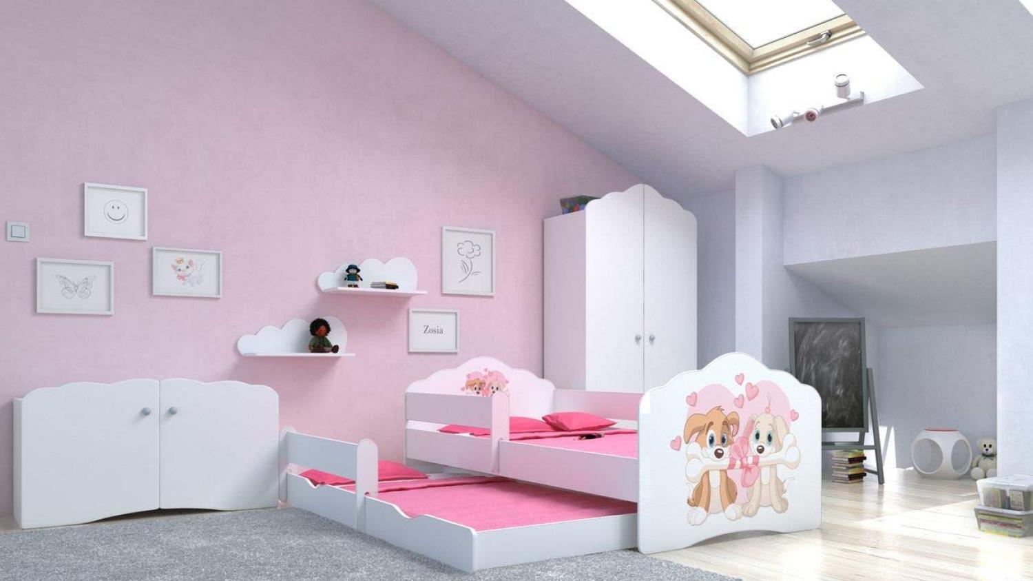 Angelbeds 'Fala' Kinderbett 80x160 cm, Motiv 8, inkl. Flex-Lattenrost, Schaummatratze und Schubbett Bild 1