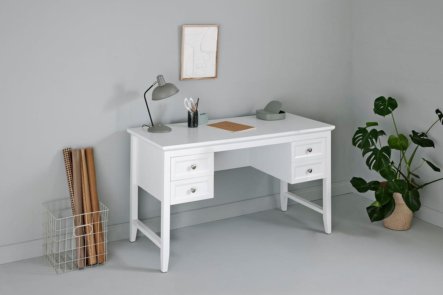 Jahnke Classic D 130 Weiss Schreibtisch, Engineered Wood, White, One Size Bild 1