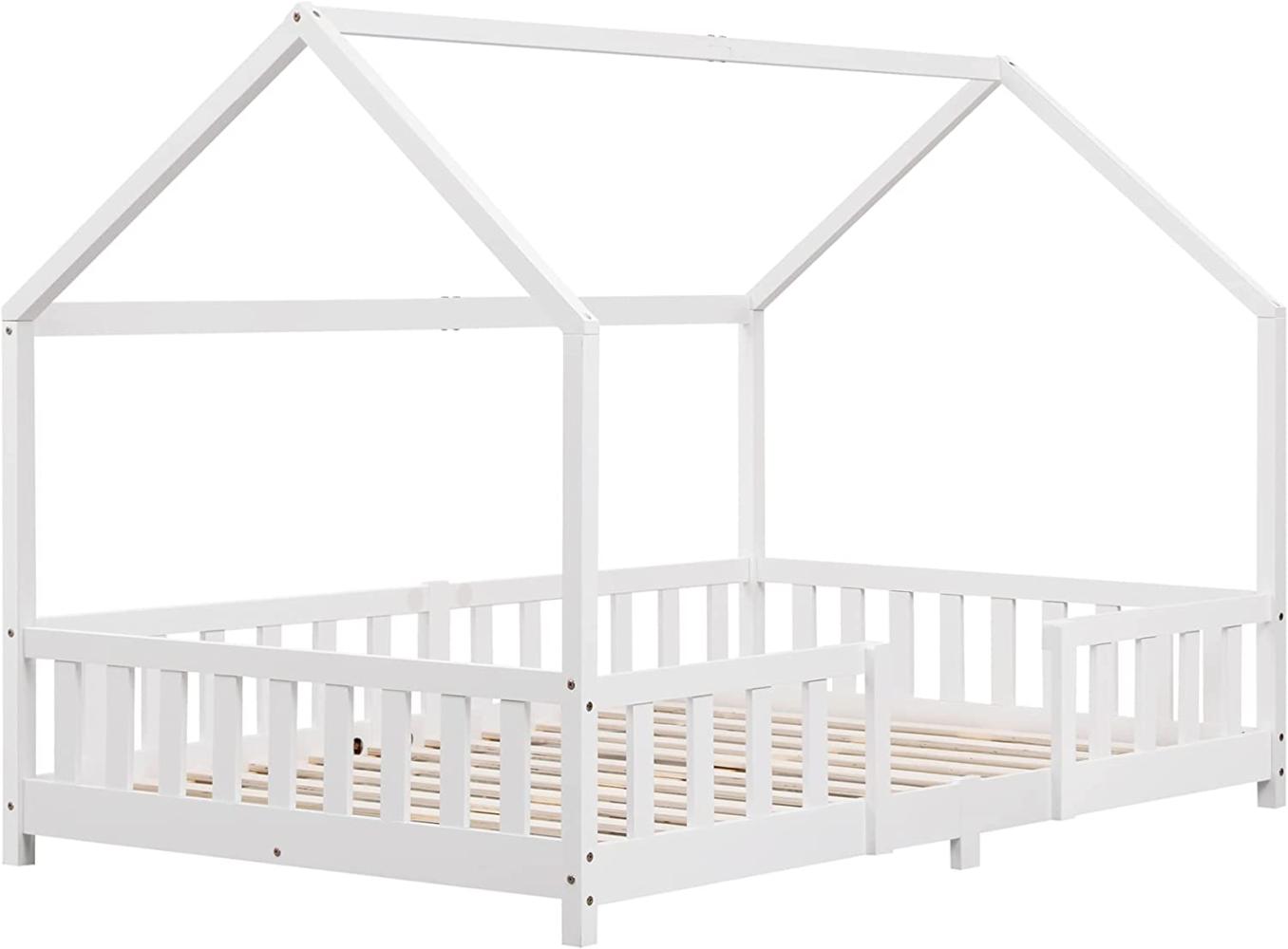 Kinderbett Sisimiut 120x200 cm mit Rausfallschutz Weiß [en. casa] Bild 1