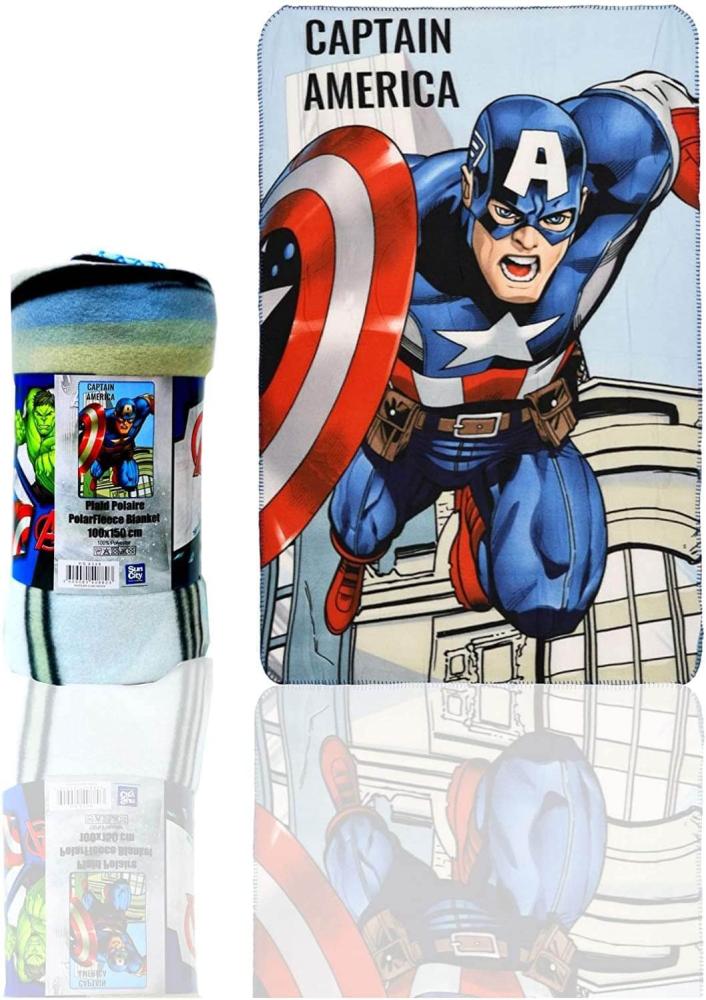 Marvel Avengers Fleecedecke Captain America 100x150 cm, 100 % Polyester Bild 1