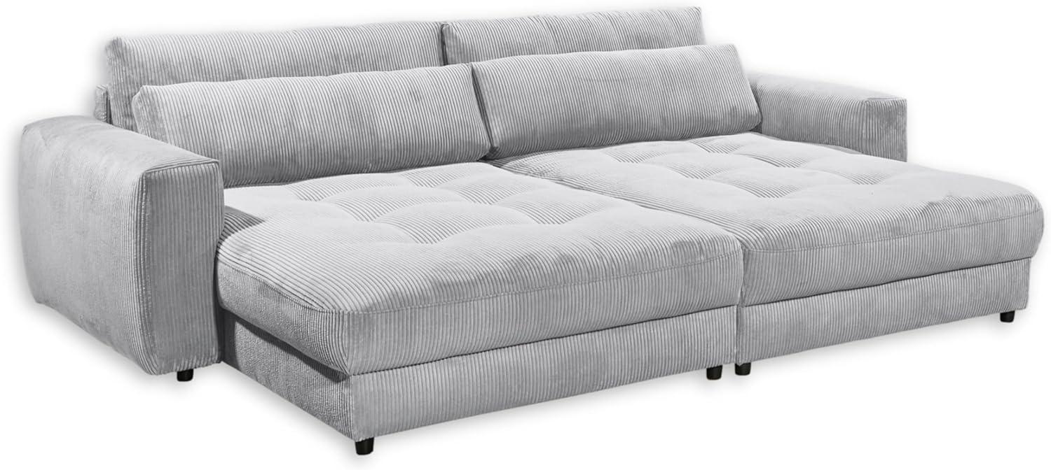 Stella Trading BARURA Big Sofa in Cord-Optik, Dove - Bequeme Wohnzimmer Couch mit großer Liegefläche - 292 x 90 (74) х 194 cm (B/H/T) Bild 1