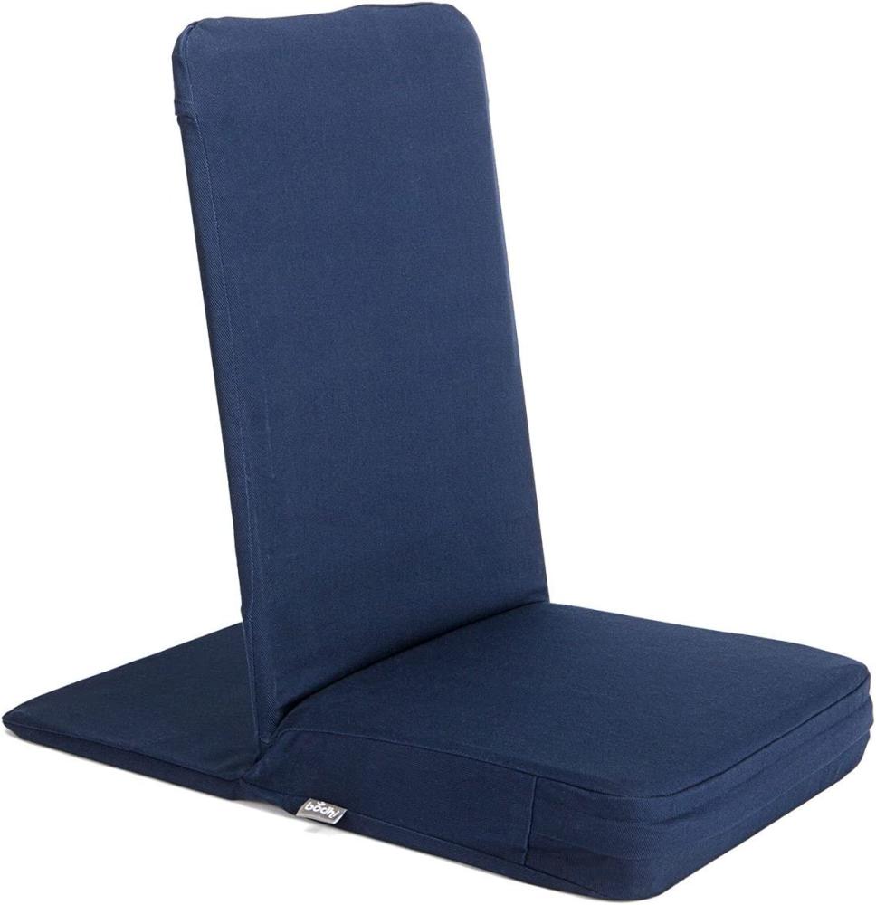 Bodhi Mandir Bodenstuhl | Meditationsstuhl mit dickem Sitzkissen | Komfortabler Bodensessel mit gepolsterter Rückenlehne | Waschbarer Bezug | Ideal für Freizeit, Yoga & Meditation (night blue) Bild 1