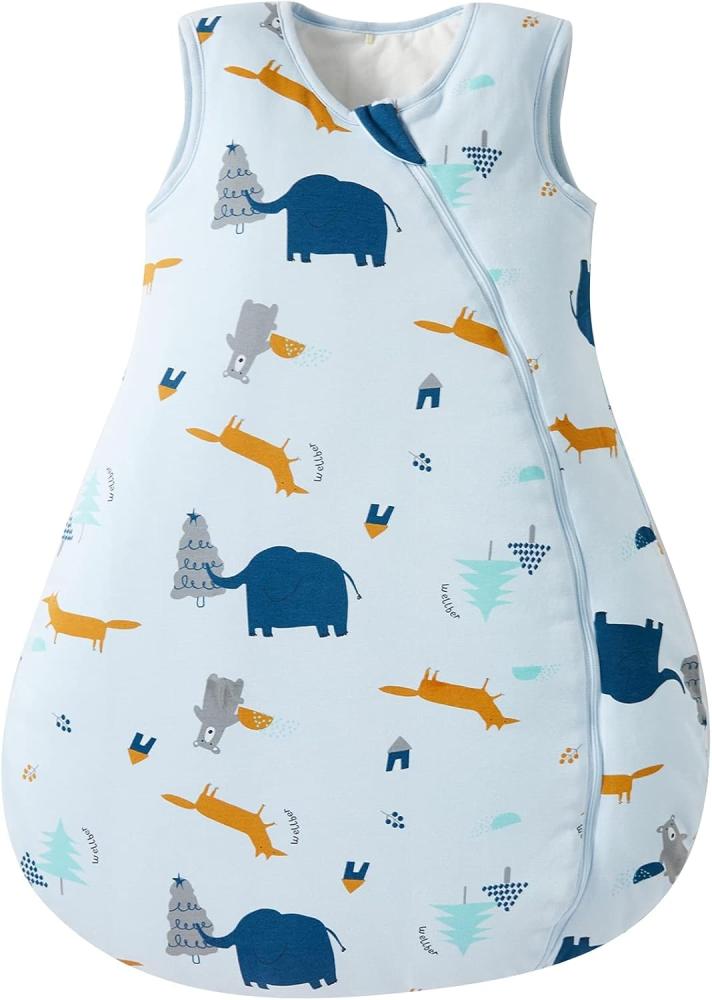 Duomiaomiao Baby Schlafsack 2.5 tog,Schlafsack Baby Ganzjahres, Baumwolle Baby Schlafsack Winter,Warmer Schlafsack Baby, Winter Schlafsack Baby（Elefant/L/2.5TOG Bild 1