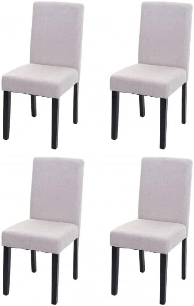 4er-Set Esszimmerstuhl Stuhl Küchenstuhl Littau ~ Textil, creme-beige, dunkle Beine Bild 1