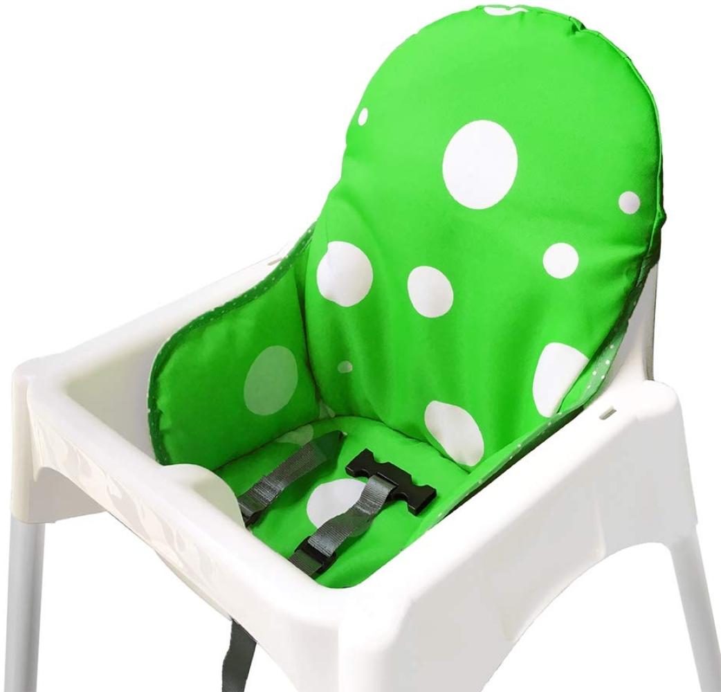 ZARPMA Sitzbezüge Kissen Kompatibel für Ikea Antilop Hochstuhl , Waschbar Faltbarer Baby Hochstuhl Bezug Kinder Sitz Covers Stuhlkissen (Dunkelgrün) Bild 1