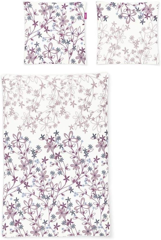 Irisette Biber Bettwäsche 2 teilig Bettbezug 135 x 200 cm Kopfkissenbezug 80 x 80 cm Lilo 8986-60 rosa Bild 1