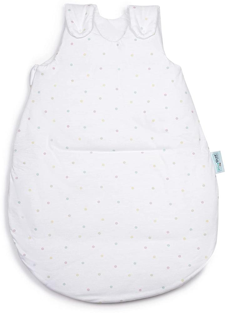 Babyschlafsack HONEY | mitwachsend & atmungsaktiv | ganzjahres Baby-Schlafsack | Stoffe ÖKO-TEX zertifiziert | vier verstellbaren Größen (Punkte-bunt, 50/56) Bild 1
