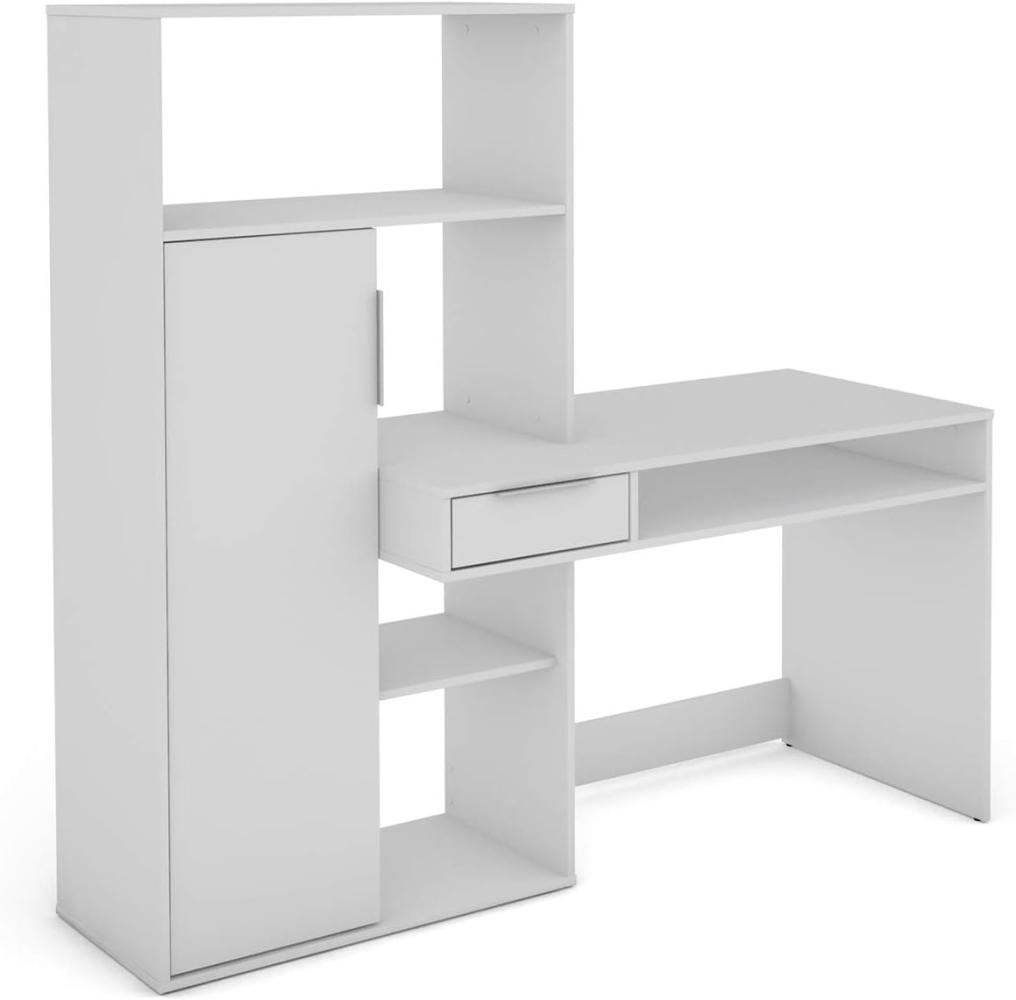 Homexperts 'ROBIN' Schreibtisch, Holzwerkstoff Spanplatte weiß, B 163 x H 155 x T 60 cm Bild 1