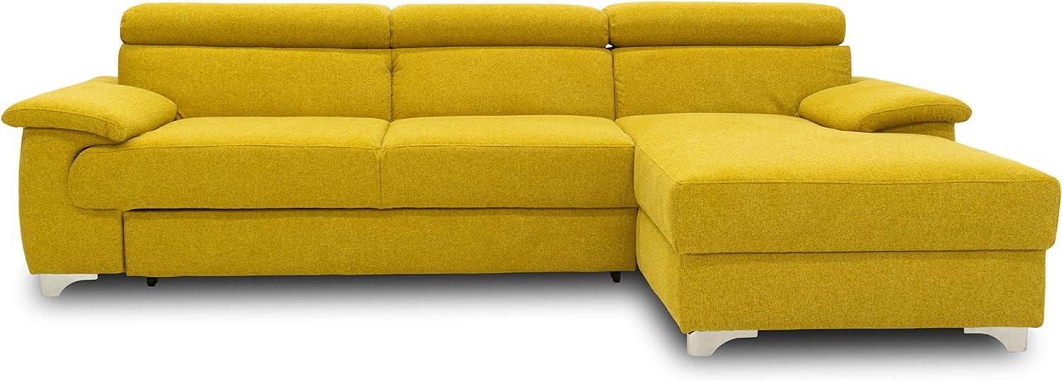 DOMO. collection Niria Ecksofa | Eckcouch mit Rückenfunktion | Sofa L Form Couch, Polsterecke, gelb, 271x167x78 cm Bild 1