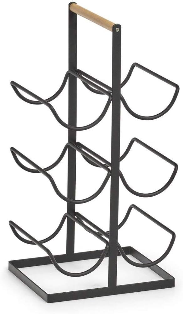 Weinregal aus Metall, 6 Speichen, 46 cm, schwarz, ZELLER - ZELLER Bild 1