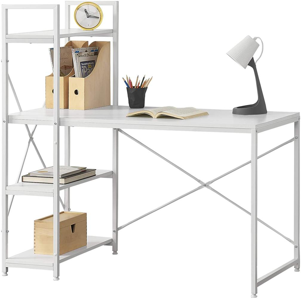 en. casa 'Stavanger' Schreibtisch mit Regal, Spanplatte/ Metall weiß, 122 x 120 x 64 cm Bild 1