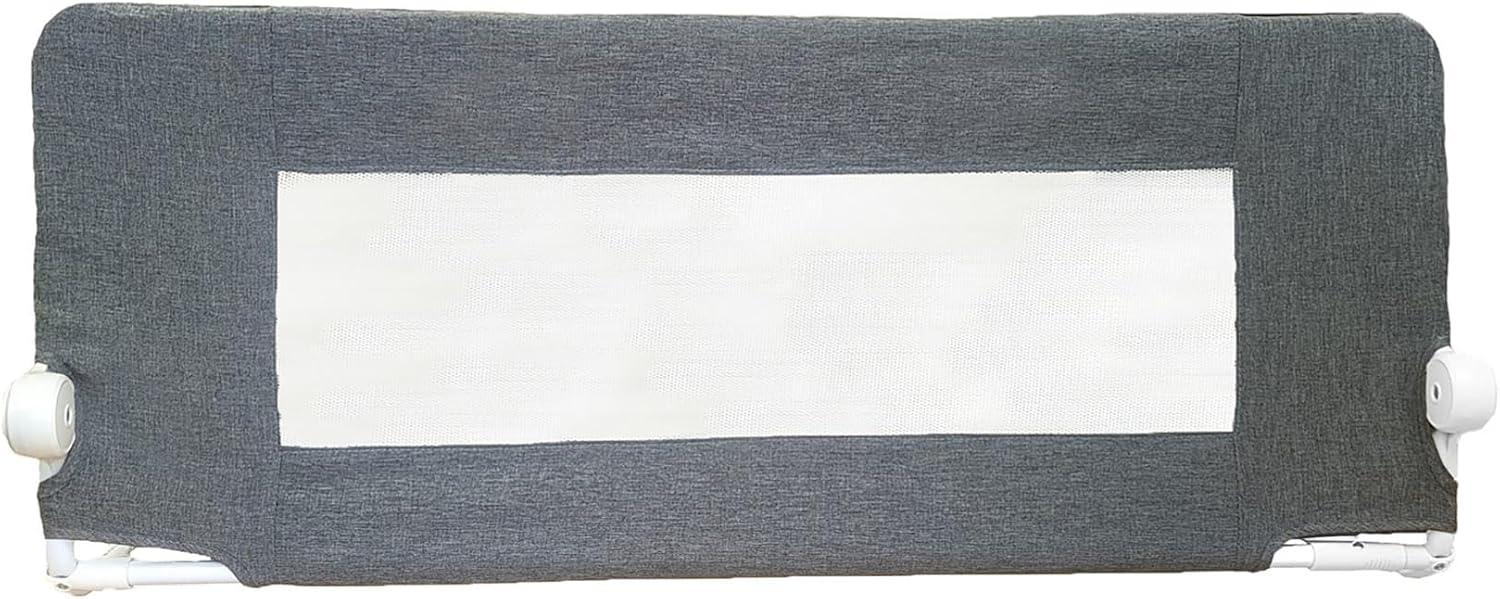 Safetots Deluxe Denim Extra Hohes Bettgitter Grau, 140cm breit x 60cm hoch, Bettschutzgitter für Kleinkinder zur Sicherheit, sicheres Kindergitter für Betten Bild 1