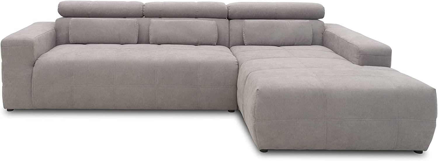 DOMO collection Brandon Ecksofa, Sofa mit Rückenfunktion in L-Form, Polsterecke, Eckgarnitur, grau, 288 x 228 x 80 cm Bild 1