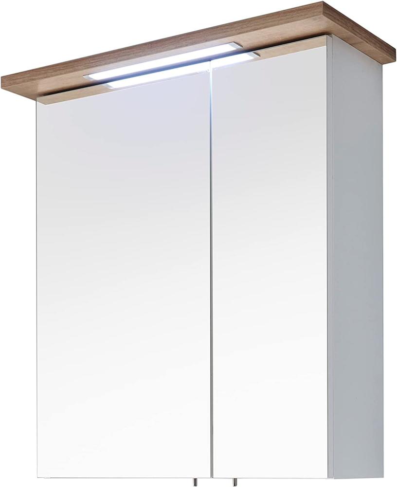 Spiegelschrank 'Cesa I' mit LED-Beleuchtung, Weiß-Riviera Eiche Bild 1