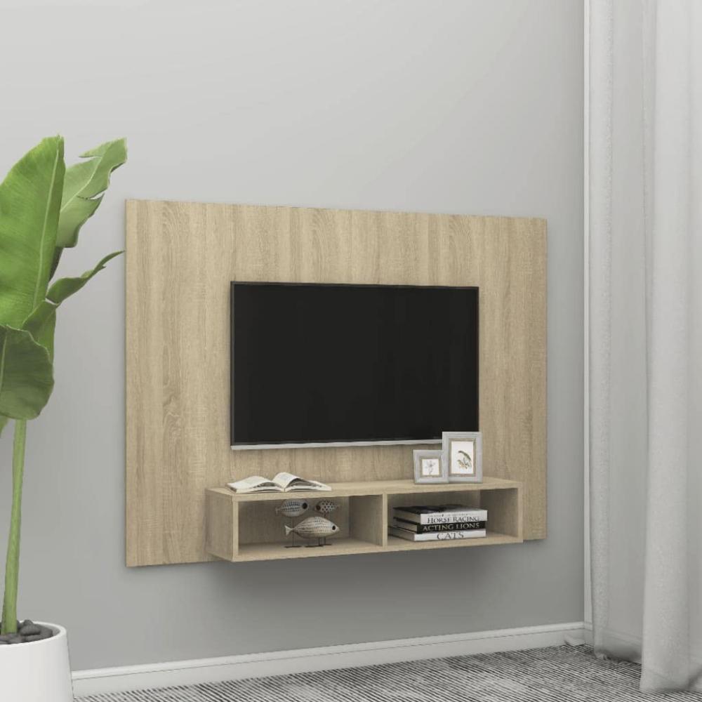 TV-Wandschrank Sonoma-Eiche 135x23,5x90 cm Holzwerkstoff Bild 1