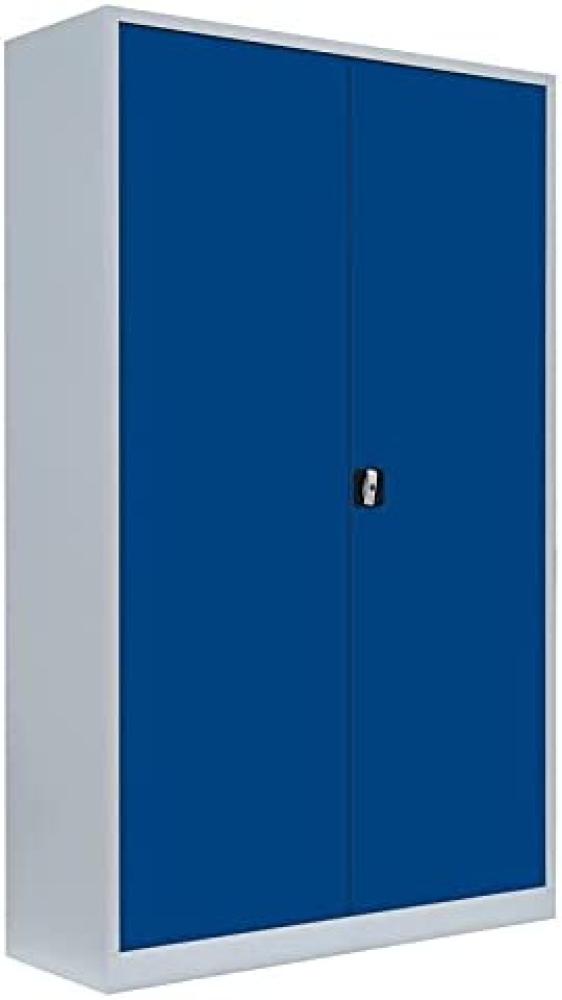 XXXL Stahl-Aktenschrank Metallschrank abschließbar Büroschrank Stahlschrank 195 x 120 x 42,2cm Grau/Blau 530371 Bild 1