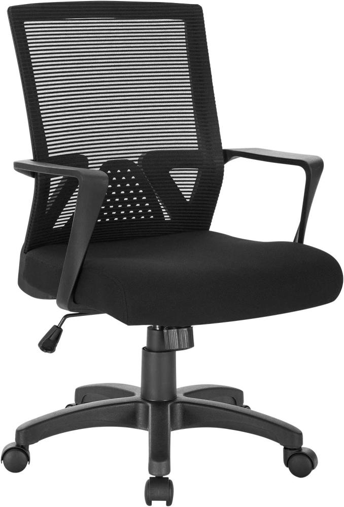 Bürostuhl mit Armlehne Wippfunktion & Netz-Rückenlehne schwarz Bild 1