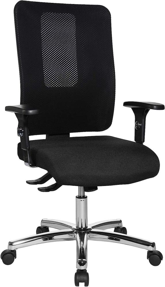 Topstar Open X (N) Chrom, ergonomischer Bürostuhl, Schreibtischstuhl, Stoffbezug, schwarz Bild 1