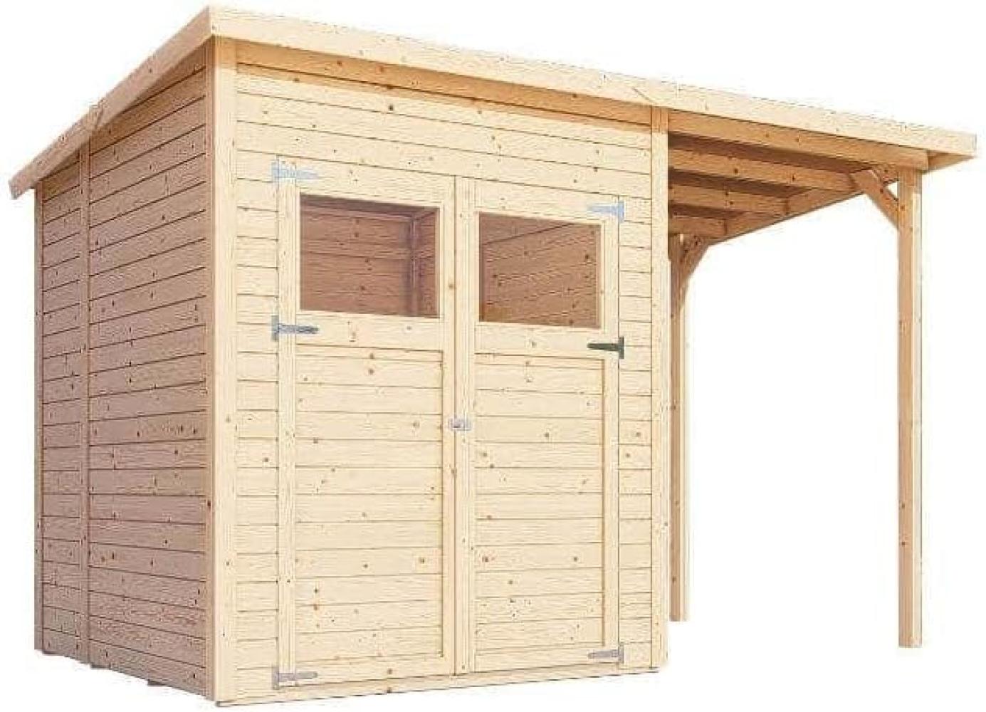 Alpholz Gerätehaus Mollie Plus Gerätehaus aus Holz Geräteschrank mit 14 mm Wandstärke inklusive Schleppdach Gartenhaus mit Montagematerial Bild 1