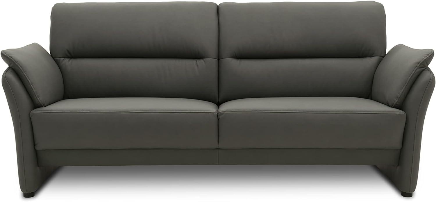 DOMO Collection Lascano 2 Sitzer, formschöner 2er Couch mit Federkern in Lederoptik, Sitzraster 80, Sofa, Garnitur, dunkelgrau, 192 cm Bild 1